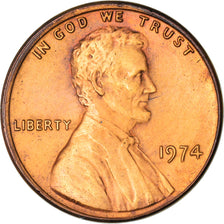 Coin, United States, Lincoln Cent, Cent, 1974, U.S. Mint, Philadelphia
