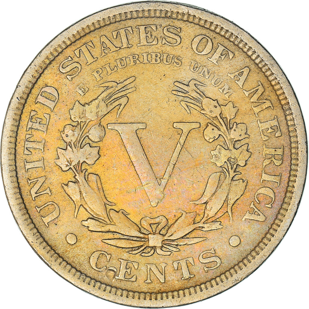 Coin, United States, Liberty Nickel, 5 Cents, 1908, U.S. Mint, Philadelphia