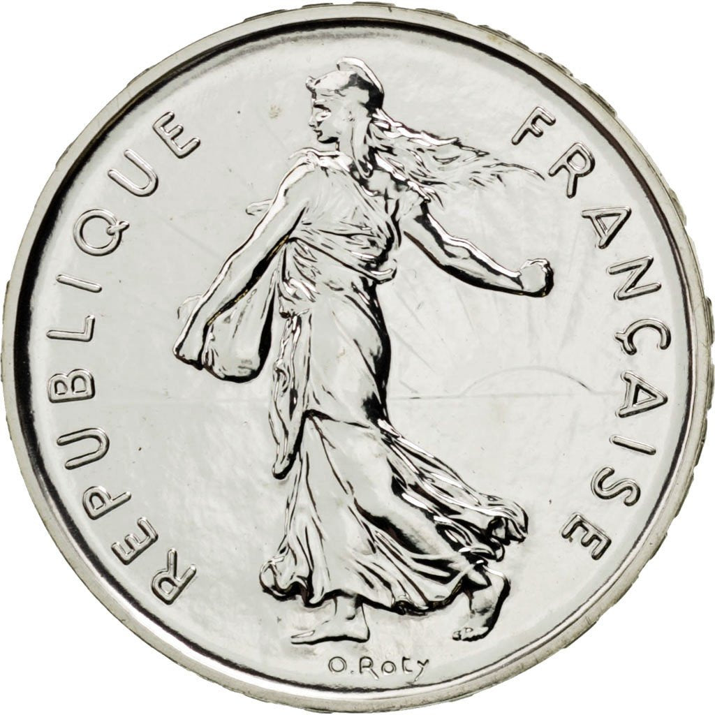 FRANCE, 5 Francs, 2001, Paris, KM #1309, MS(65-70), Silver, 29, Gadoury #771,...