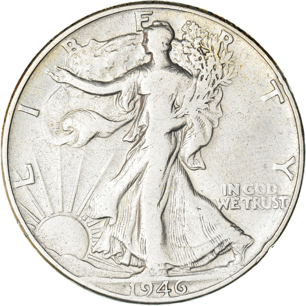 Coin, United States, Walking Liberty Half Dollar, Half Dollar, 1946, U.S. Mint