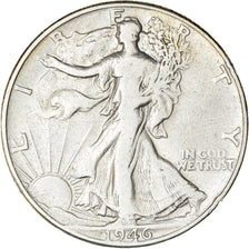 Coin, United States, Walking Liberty Half Dollar, Half Dollar, 1946, U.S. Mint