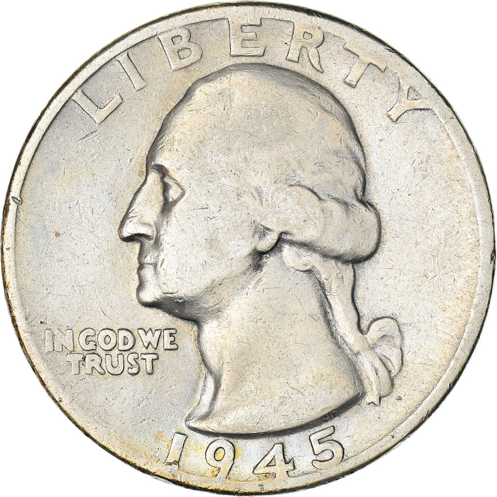 Coin, United States, Washington Quarter, Quarter, 1945, U.S. Mint, Philadelphia