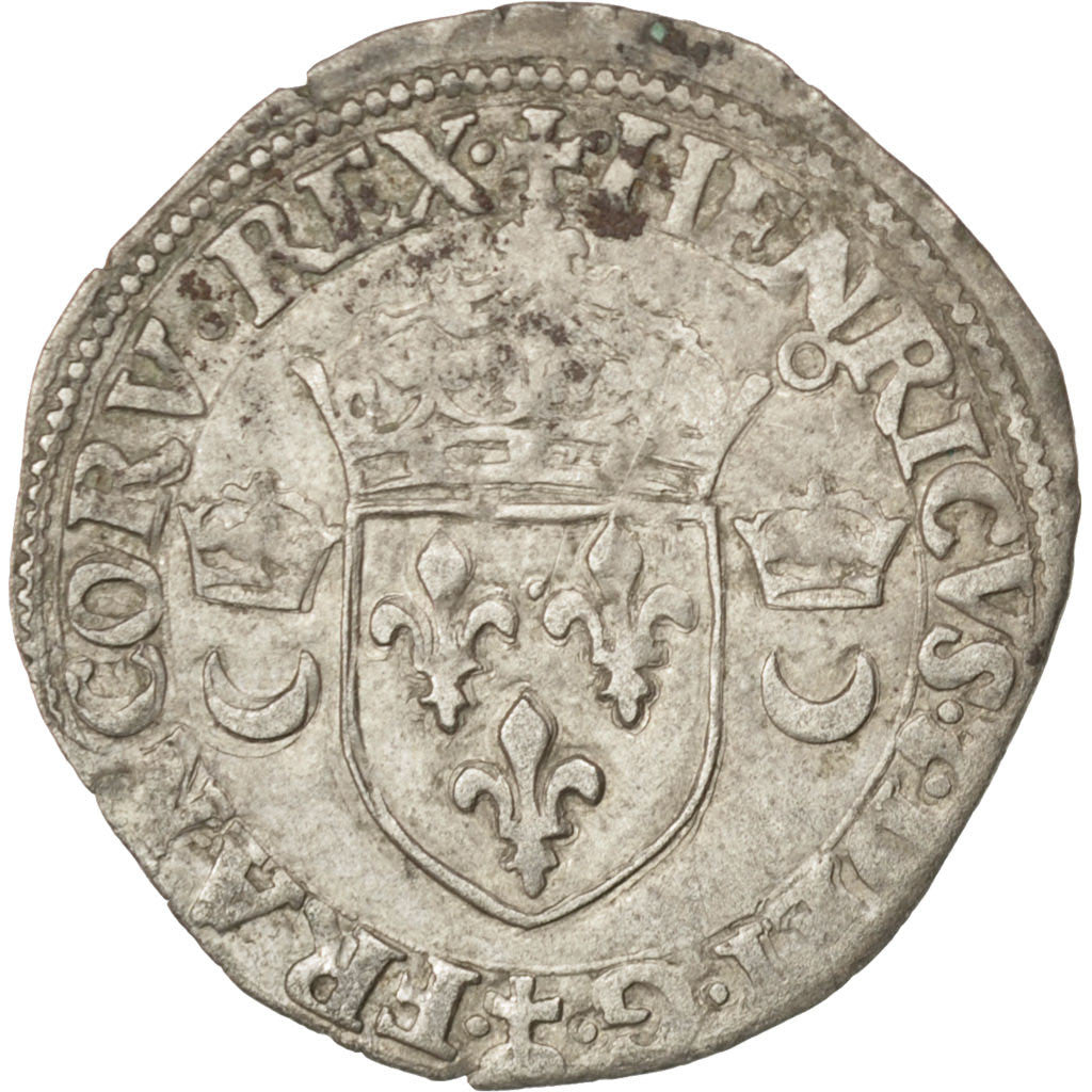 FRANCE, Douzain, 1551, Montélimar, EF(40-45), Billon, Sombart #4380, 2.55