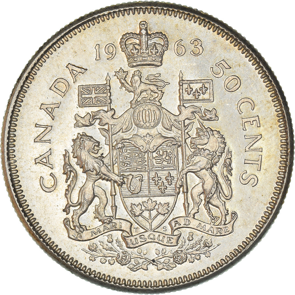 Coin, Canada, Elizabeth II, 50 Cents, 1963, Royal Canadian Mint, Ottawa