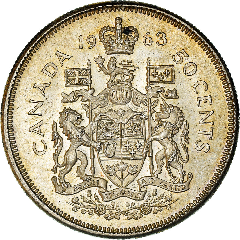 Coin, Canada, Elizabeth II, 50 Cents, 1963, Royal Canadian Mint, Ottawa