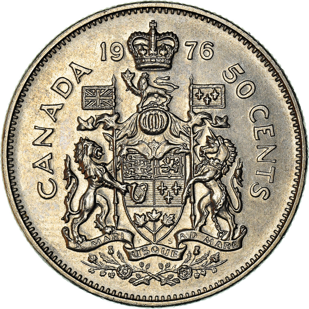 Coin, Canada, Elizabeth II, 50 Cents, 1976, Royal Canadian Mint, Ottawa