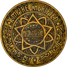 Coin, Morocco, Mohammed V, 5 Francs, 1945, Paris, AU(55-58), Aluminum-Bronze
