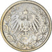 Coin, GERMANY - EMPIRE, 1/2 Mark, 1914, Berlin, VF(30-35), Silver, KM:17