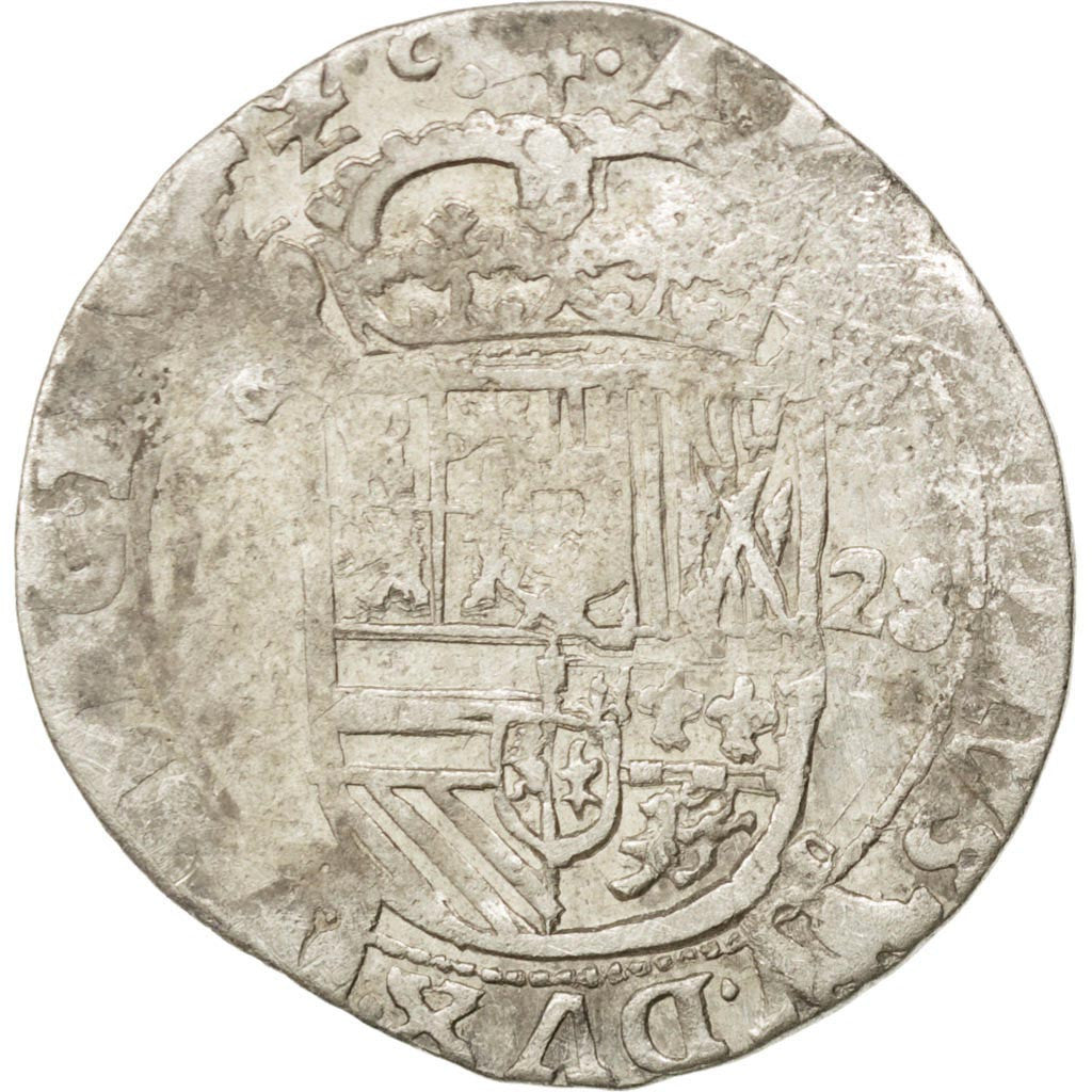 Coin, Spanish Netherlands, BRABANT, Escalin, 1628, Maastricht, VF(20-25)