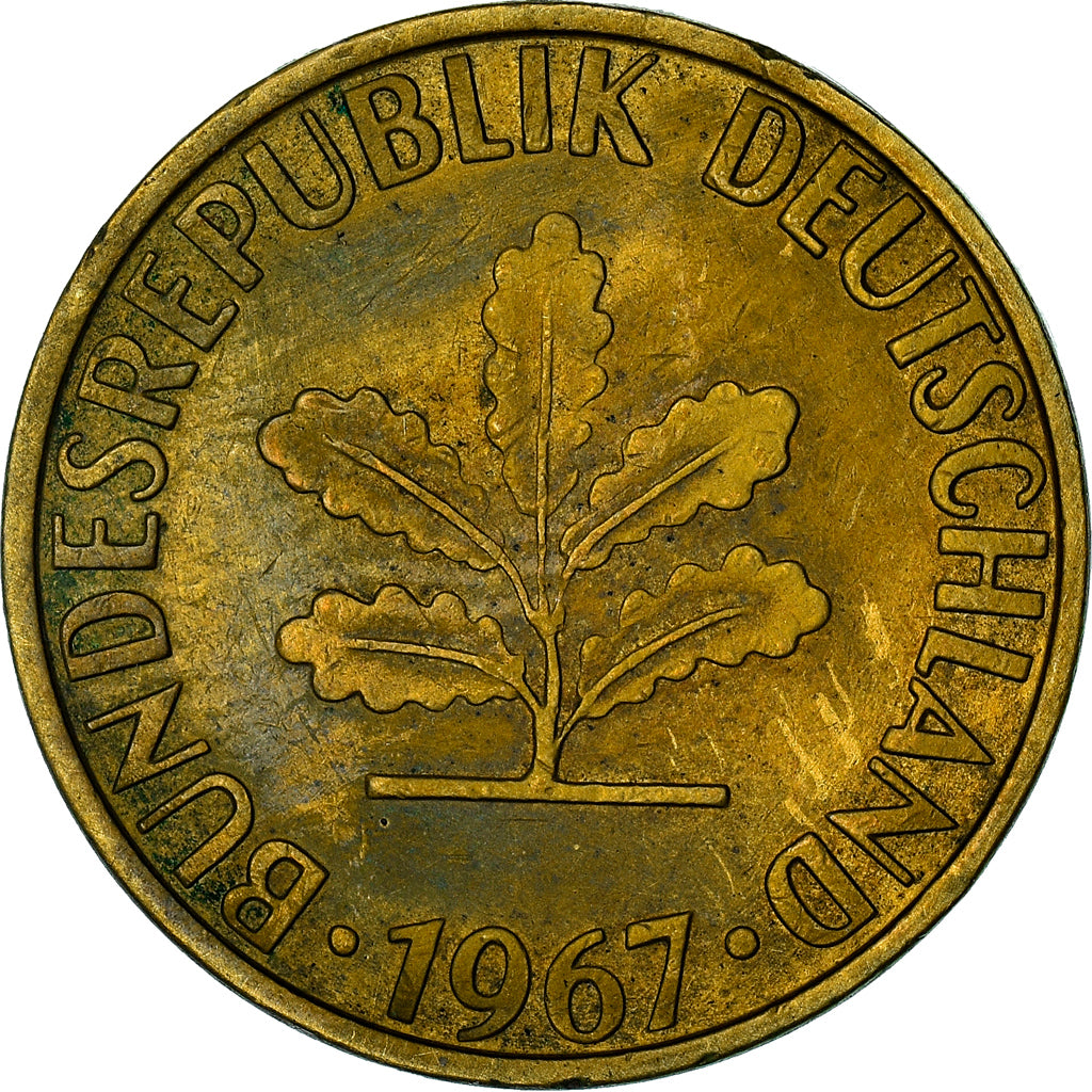 Monnaie, République fédérale allemande, 5 Pfennig, 1967, Stuttgart, TTB+