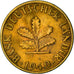 Moeda, ALEMANHA - REPÚBLICA FEDERAL, 5 Pfennig, 1949, Hambourg, EF(40-45), Aço