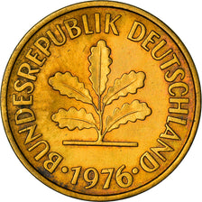 Coin, GERMANY - FEDERAL REPUBLIC, 5 Pfennig, 1976, Munich, AU(50-53), Brass Clad