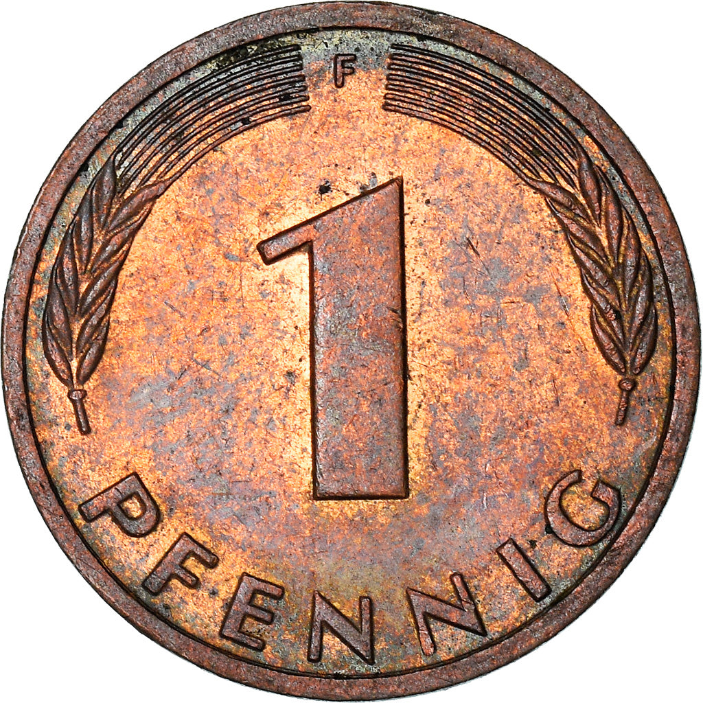 Coin, GERMANY - FEDERAL REPUBLIC, Pfennig, 1986, Stuttgart, EF(40-45), Copper