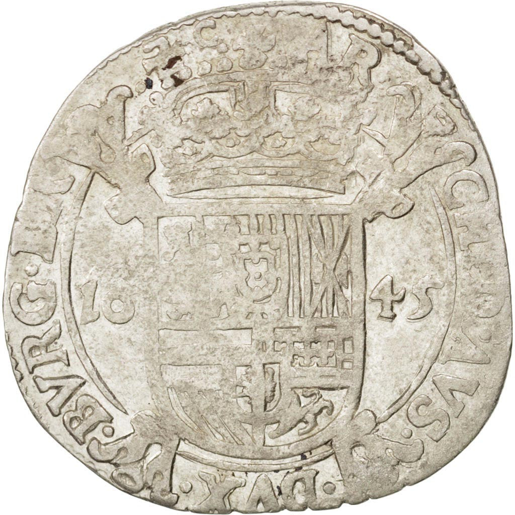 Coin, Spanish Netherlands, BRABANT, Escalin, 1645, Brabant, EF(40-45), Silver