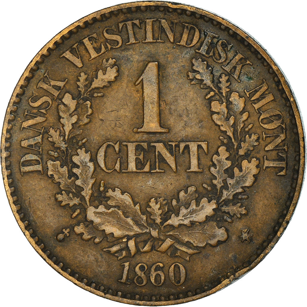 Moneda, Indias Occidentales Danesas, Frederik VII, Cent, 1860, Altona, BC+