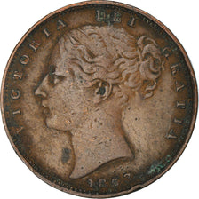 Monnaie, Grande-Bretagne, Victoria, Farthing, 1853, TB, Cuivre, KM:725