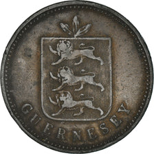 Moneta, Guernsey, 4 Doubles, 1830, MB+, Rame, KM:2