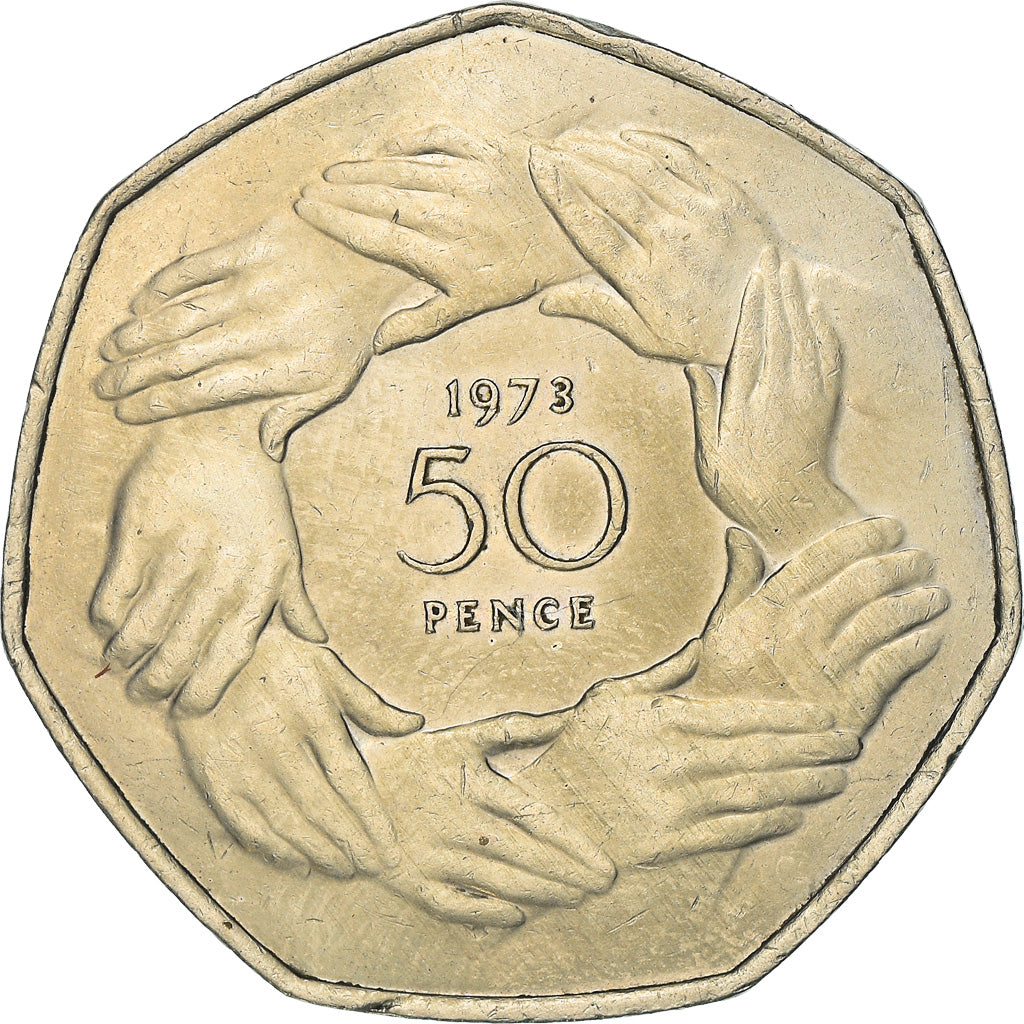 Monnaie, Grande-Bretagne, Elizabeth II, 50 Pence, 1973, TTB+, Copper-nickel