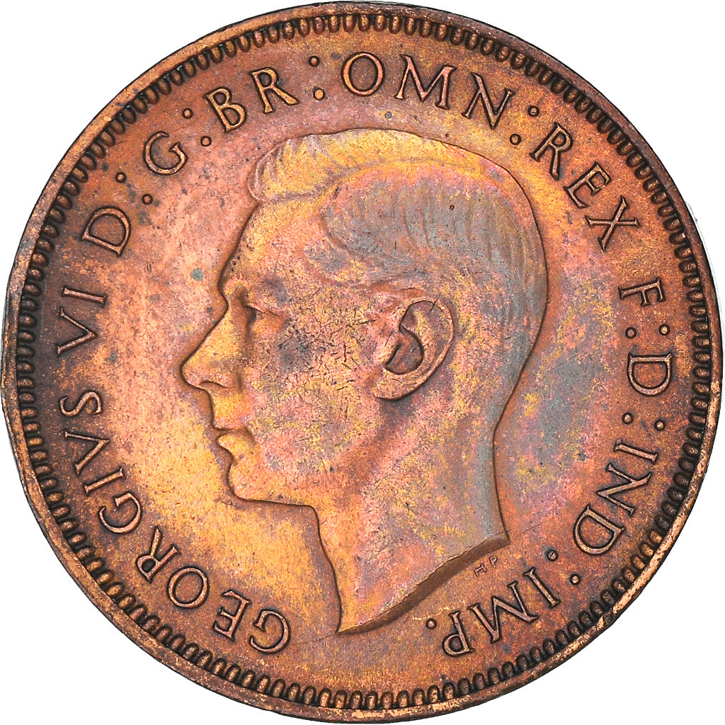 Coin, Great Britain, George VI, Farthing, 1945, AU(50-53), Bronze, KM:843
