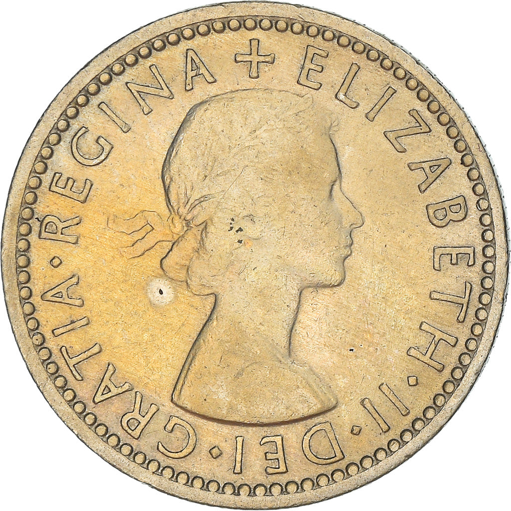 Coin, Great Britain, Elizabeth II, 6 Pence, 1955, EF(40-45), Copper-nickel