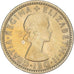 Coin, Great Britain, Elizabeth II, 6 Pence, 1955, EF(40-45), Copper-nickel