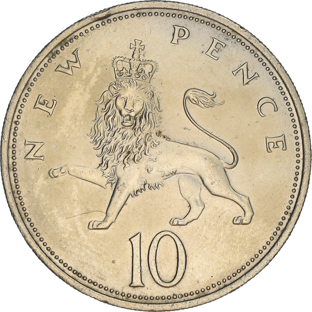 Moneta, Gran Bretagna, Elizabeth II, 10 New Pence, 1971, SPL-, Rame-nichel