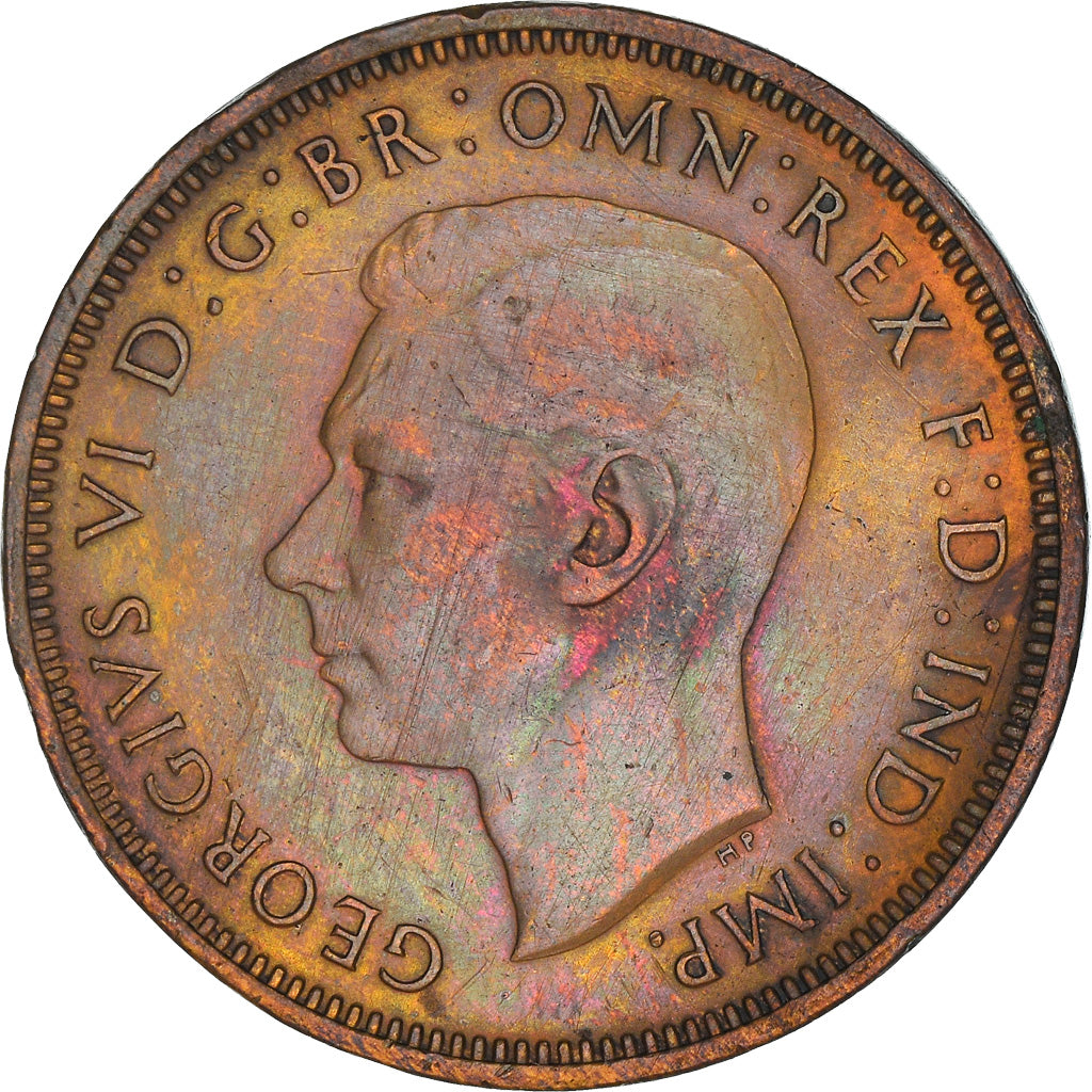 Coin, Great Britain, George VI, 1/2 Penny, 1938, EF(40-45), Bronze, KM:844