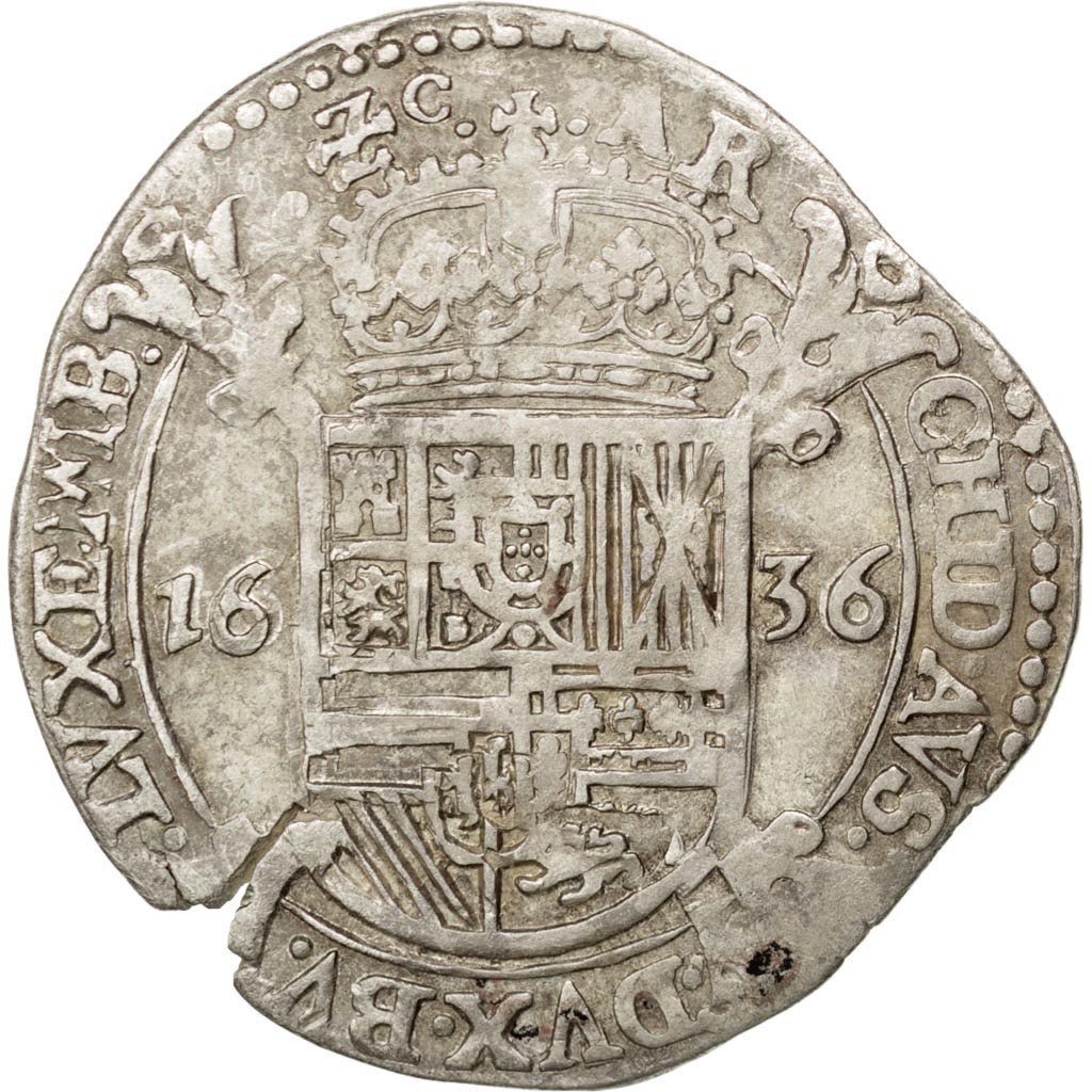 Luxembourg, Escalin, 1636, Luxembourg, KM #13, AU(50-53), Silver, 5.00