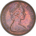 Coin, Great Britain, Elizabeth II, 2 New Pence, 1971, VF(20-25), Bronze, KM:916