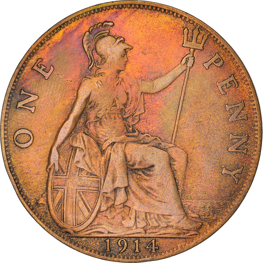 Coin, Great Britain, George V, Penny, 1914, EF(40-45), Bronze, KM:810