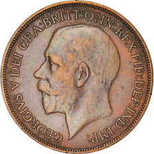 Moneta, Wielka Brytania, George V, Penny, 1918, EF(40-45), Bronze, KM:810