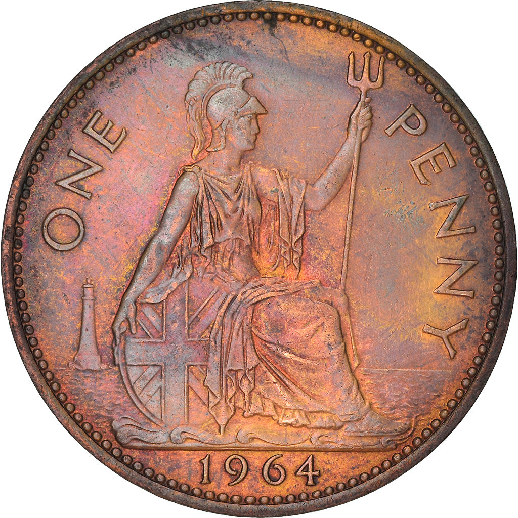 Monnaie, Grande-Bretagne, Elizabeth II, Penny, 1964, SUP, Bronze, KM:897