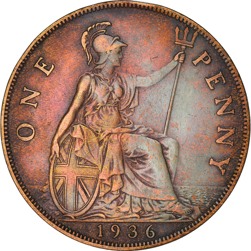 Coin, Great Britain, George V, Penny, 1936, EF(40-45), Bronze, KM:838