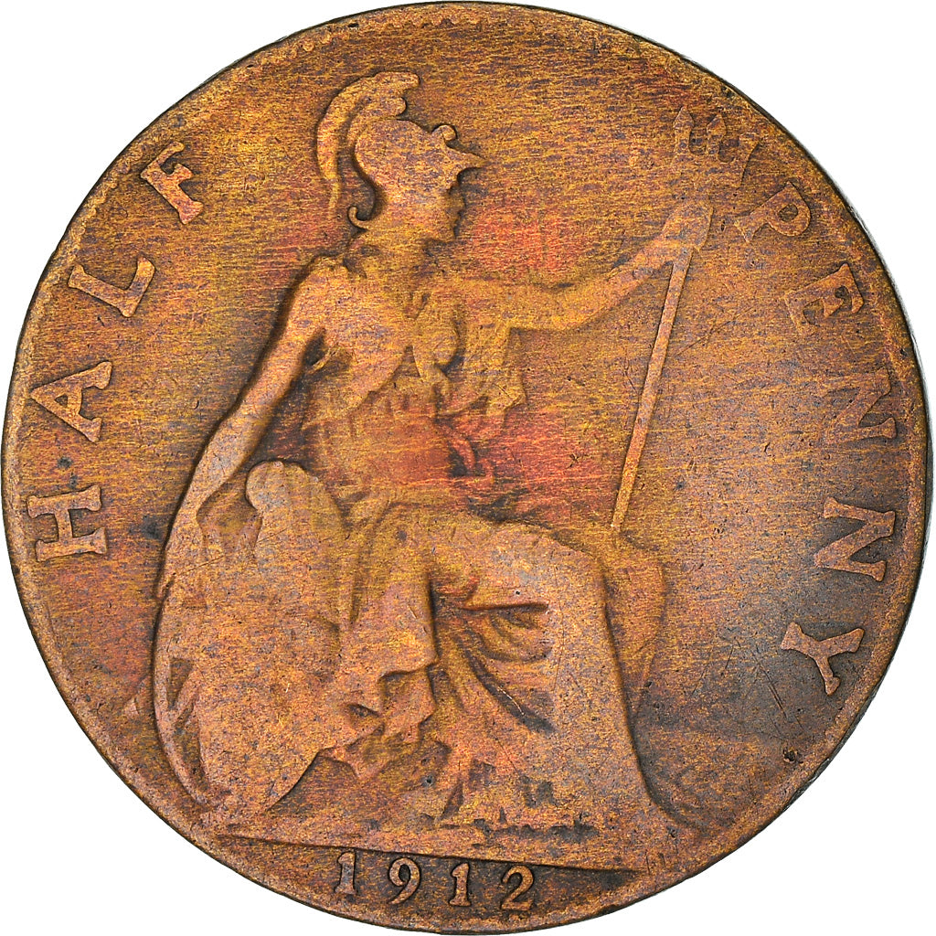 Coin, Great Britain, George V, 1/2 Penny, 1912, VF(20-25), Bronze, KM:809