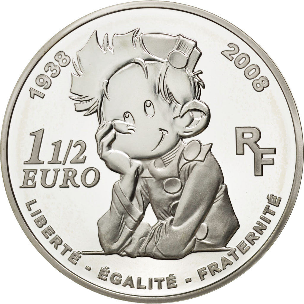 Vème République, 1,50 Euro Spirou 70 ans 2008, Belle Épreuve, KM 1578