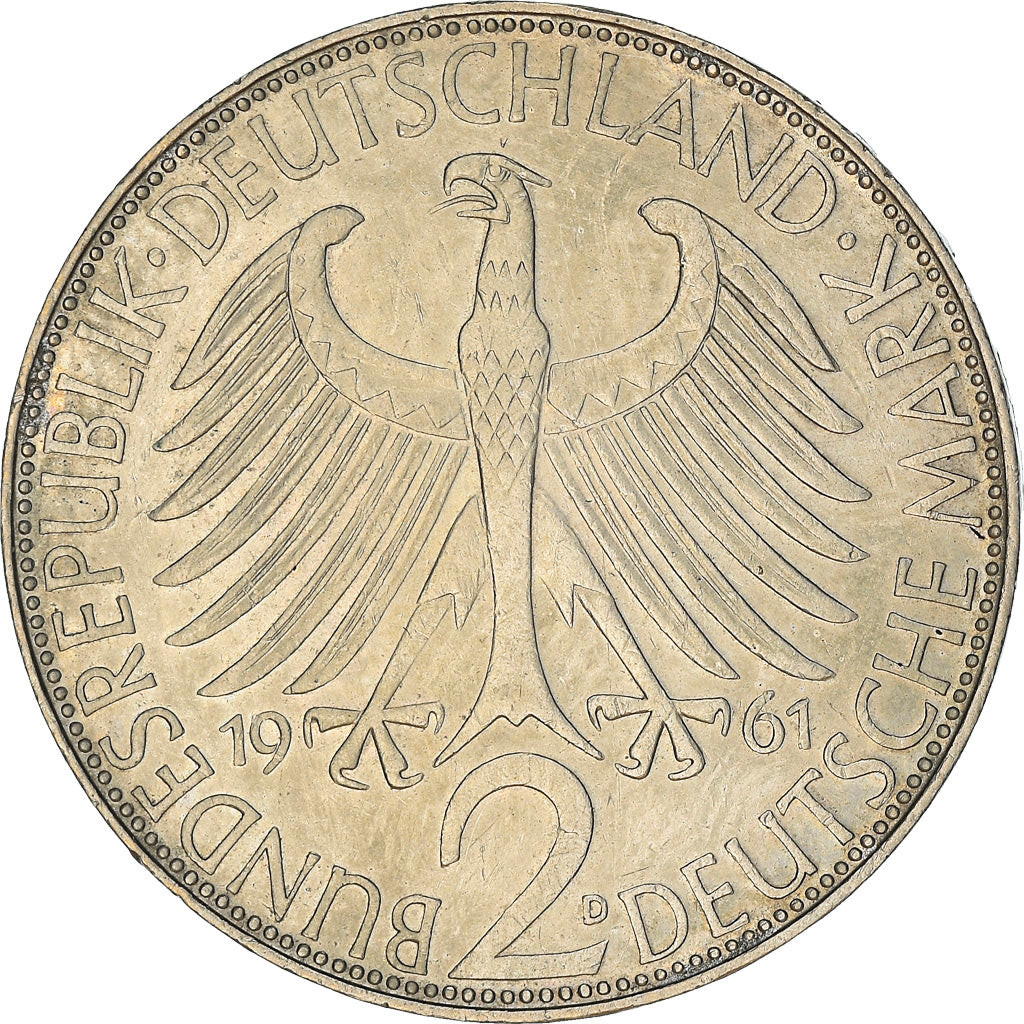 Coin, GERMANY - FEDERAL REPUBLIC, 2 Mark, 1961, Munich, AU(50-53)