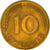 Coin, GERMANY - FEDERAL REPUBLIC, 10 Pfennig, 1950, Karlsruhe, AU(50-53), Brass