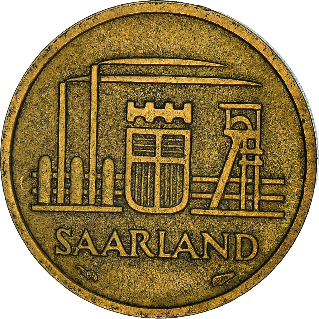 Moneta, SAARLAND, 10 Franken, 1954, Paris, BB, Alluminio-bronzo, KM:1