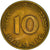 Coin, GERMANY - FEDERAL REPUBLIC, 10 Pfennig, 1966, Karlsruhe, EF(40-45), Brass