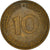 Coin, GERMANY - FEDERAL REPUBLIC, 10 Pfennig, 1981, Karlsruhe, EF(40-45), Brass