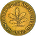 Moneda, ALEMANIA - REPÚBLICA FEDERAL, 10 Pfennig, 1950, Stuttgart, MBC, Latón