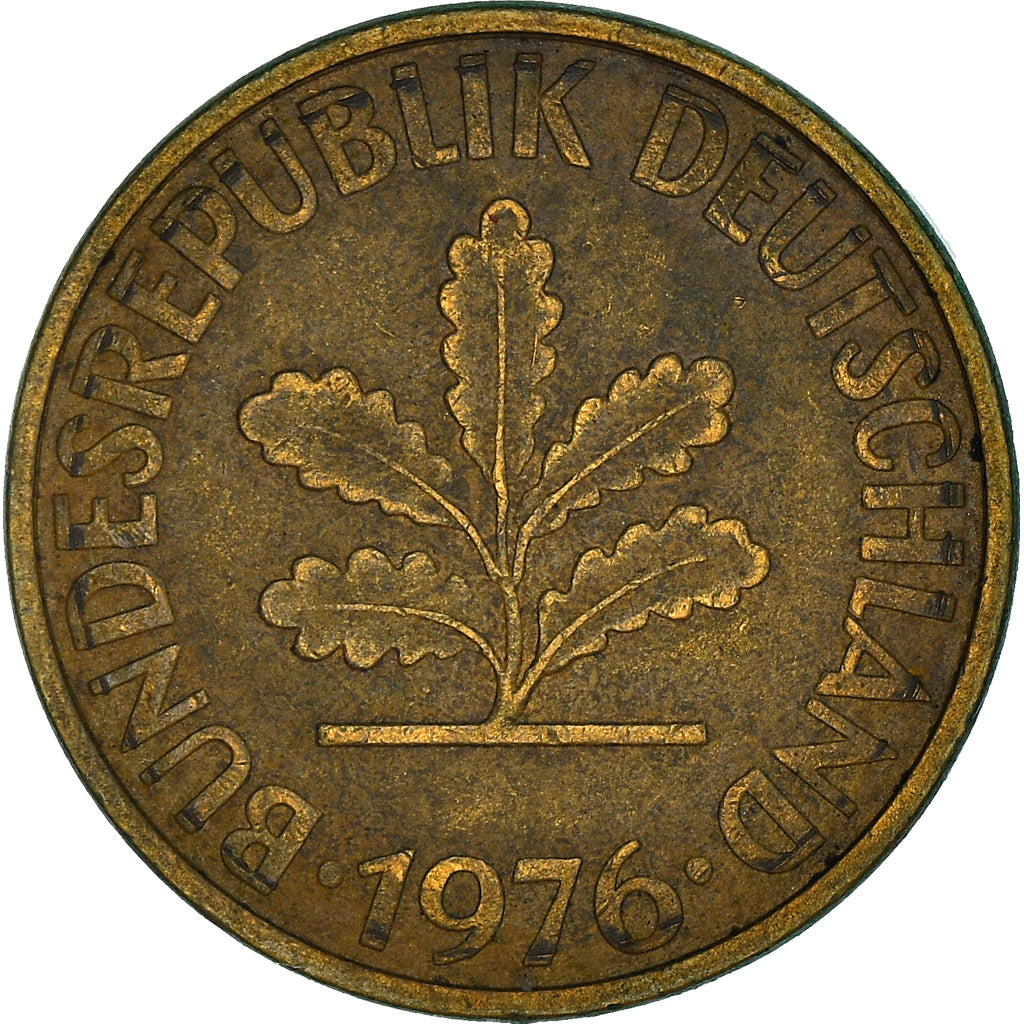 Monnaie, République fédérale allemande, 10 Pfennig, 1976, Stuttgart, TB+