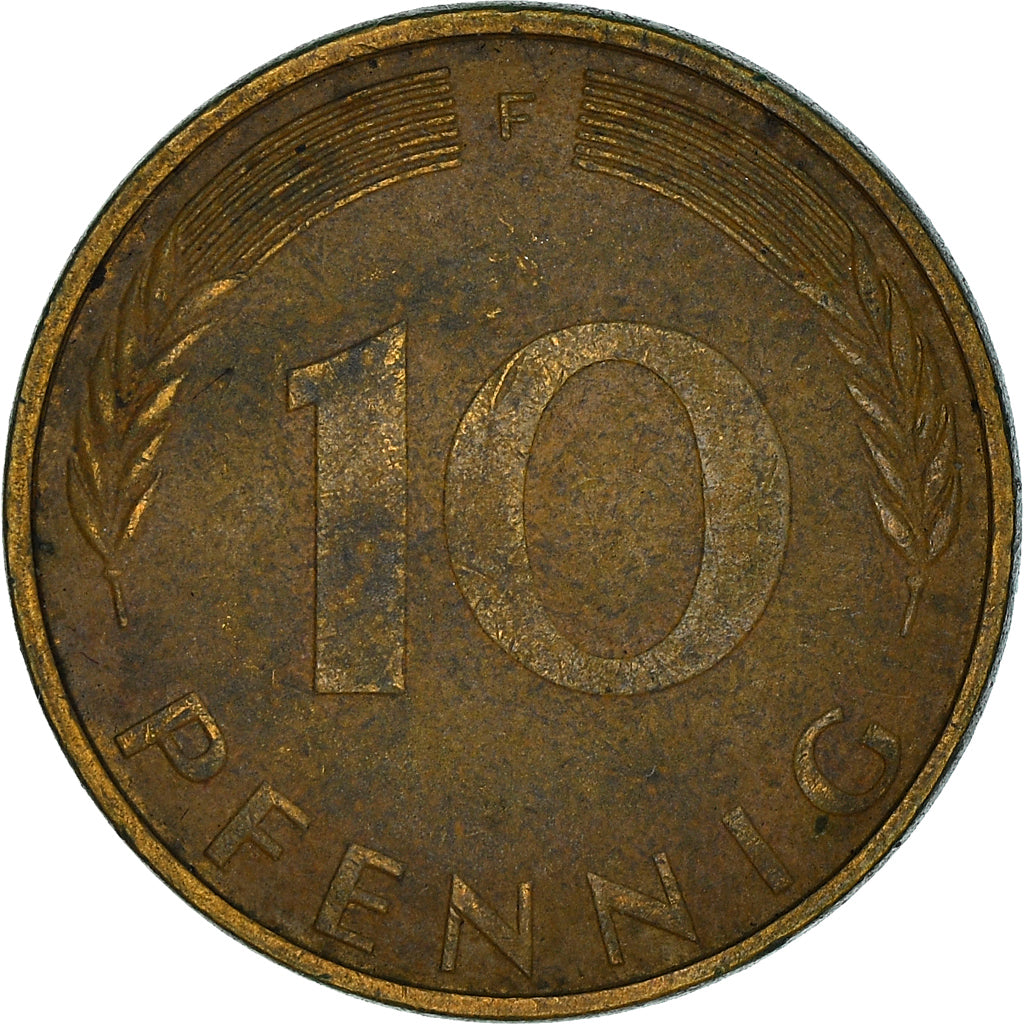 Monnaie, République fédérale allemande, 10 Pfennig, 1976, Stuttgart, TB+