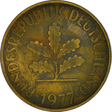 Moneta, GERMANIA - REPUBBLICA FEDERALE, 10 Pfennig, 1977, Karlsruhe, BB, Acciaio