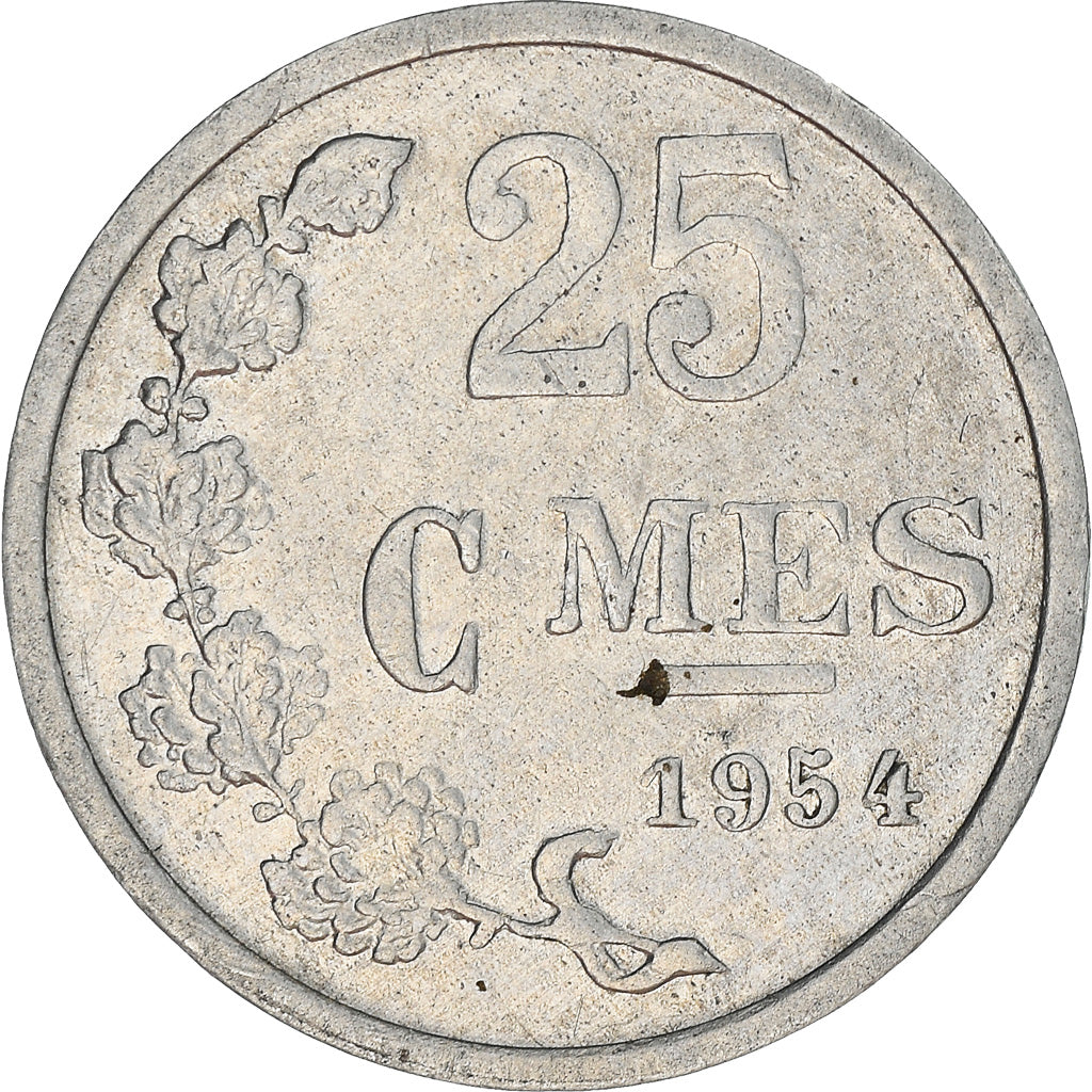 Coin, Luxembourg, Jean, 25 Centimes, 1954, EF(40-45), Aluminum, KM:45a.2