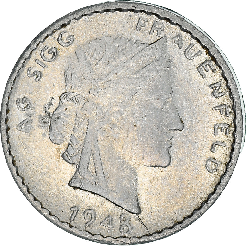 Monnaie, Suisse, 5 Centimes, 1948, TTB+, Aluminium