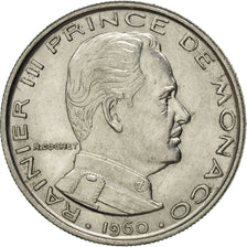 MONACO, Franc, 1960, KM #140, AU(55-58), Nickel, 24, Gadoury #150, 6.03