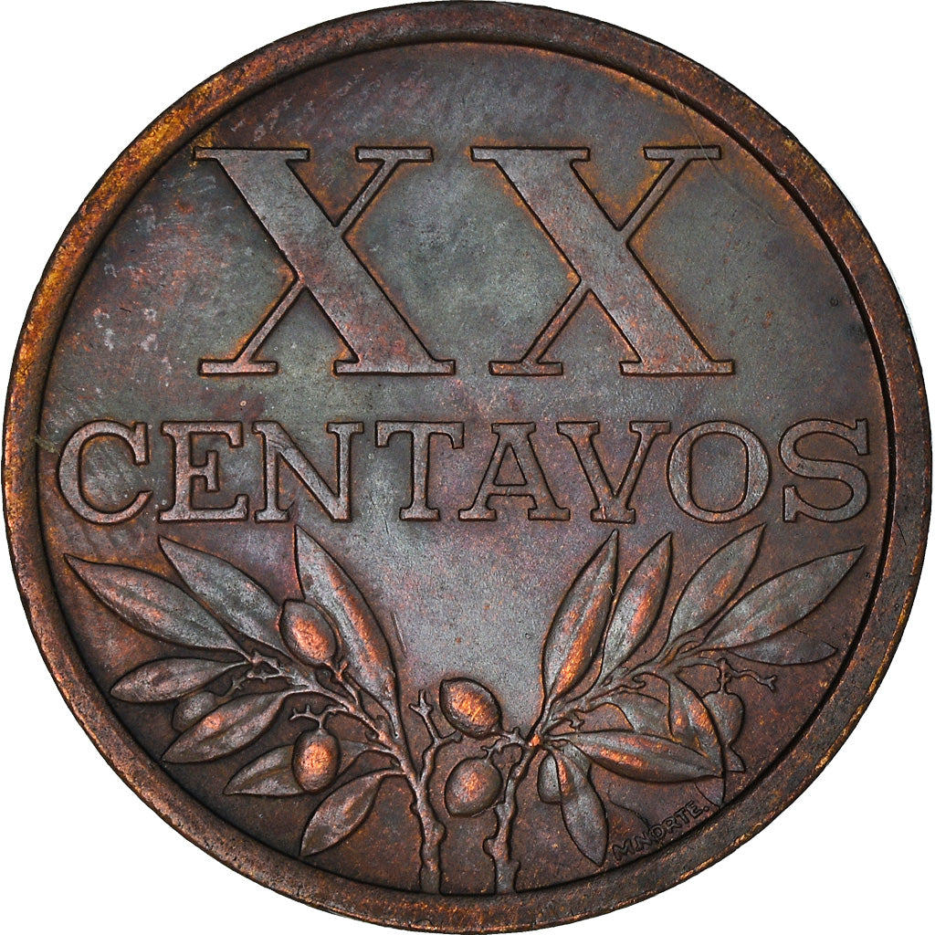 Coin, Portugal, 20 Centavos, 1962, AU(55-58), Bronze, KM:584