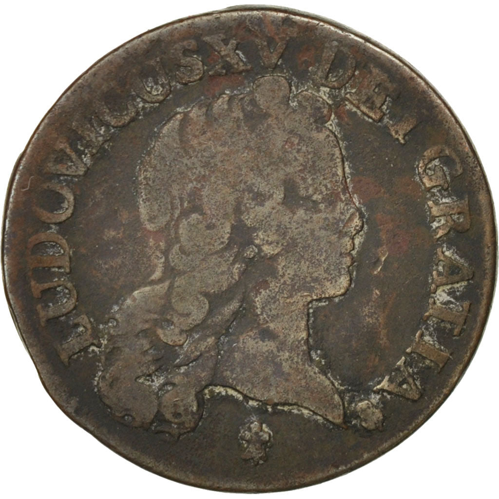 FRANCE, Demi sol au buste enfantin, 1/2 Sol, 1721, Paris, KM #451.1, F(12-15),..