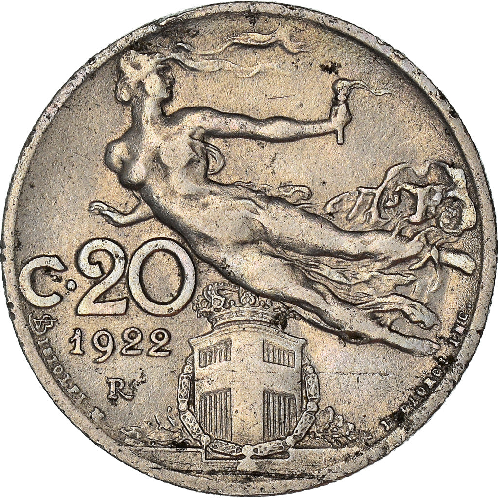 Coin, Italy, Vittorio Emanuele III, 20 Centesimi, 1922, Rome, EF(40-45), Nickel